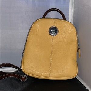 Dooney & Bourke Mustard Leather Backpack